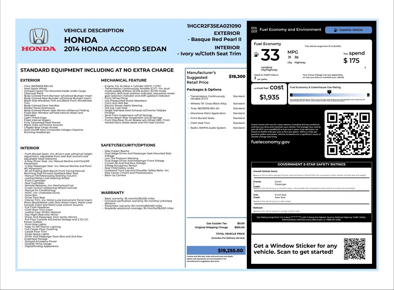 Instant Window Sticker Lookup for All Vehicles