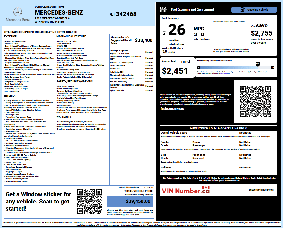 Vehicle history report preview