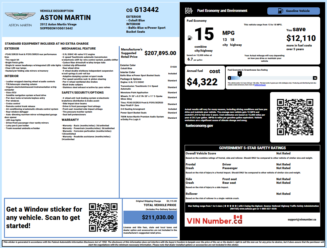 Vehicle history report preview