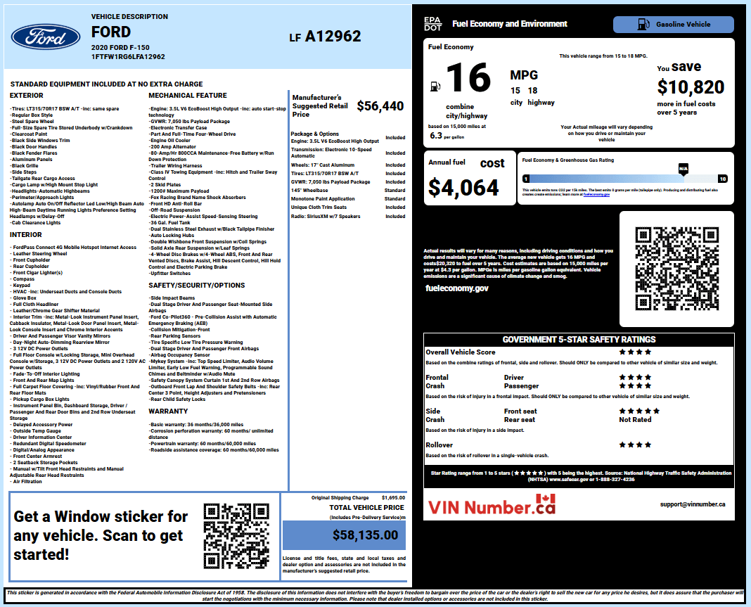 Vehicle history report preview