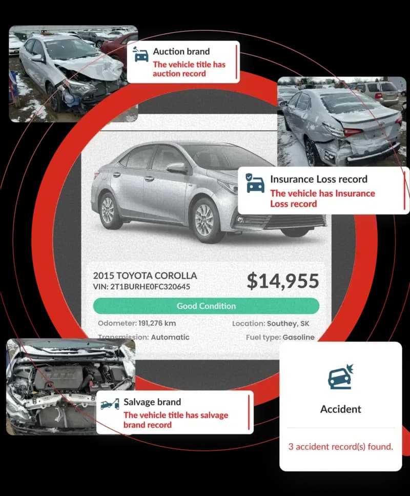 Vehicle history report preview