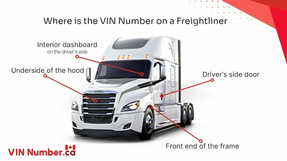 Where is the VIN Number on a freightliner?