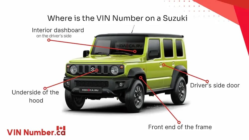 Where is the VIN Number on a suzuki